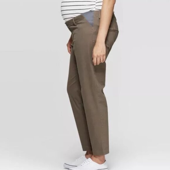 NEW Isabel Maternity Skinny Underbelly Pants - Taupe Gray - 4 - Picture 4 of 4